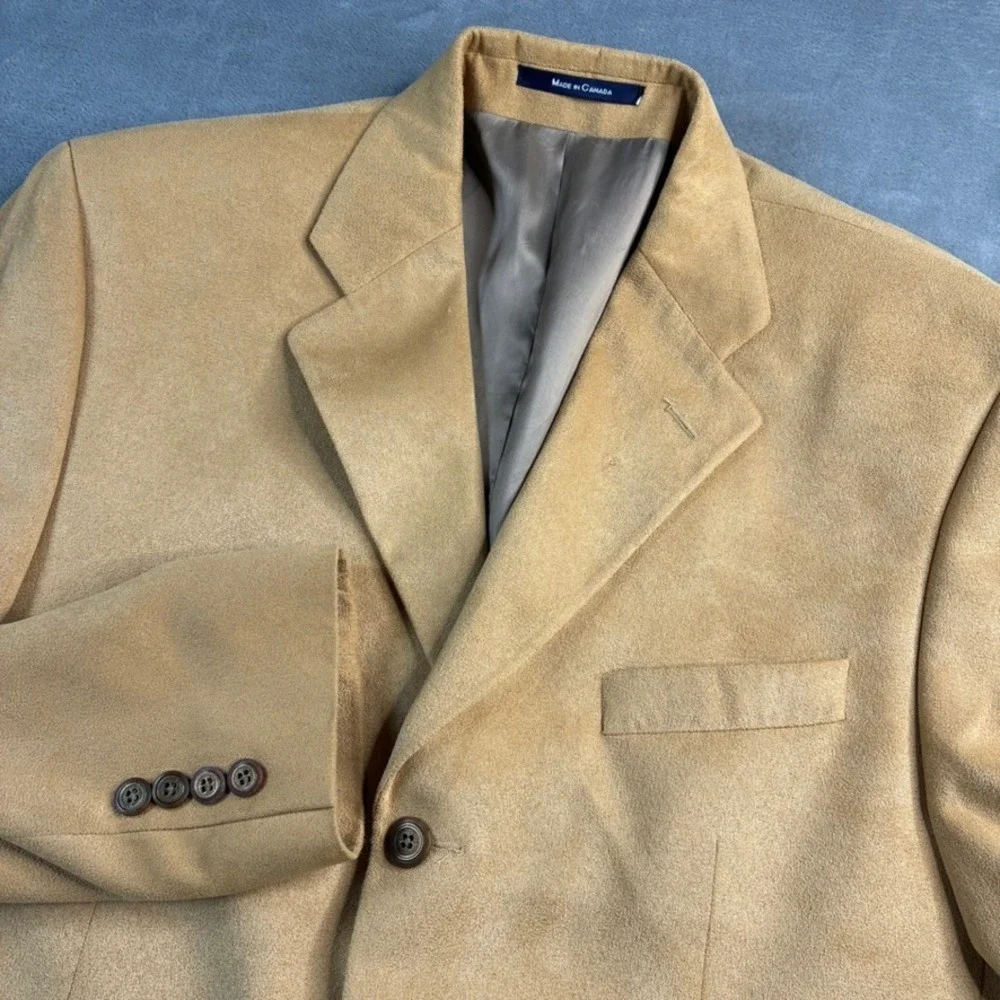 Chaps Ralph Lauren‎ Men's Camel Suede Blazer Sport Coat Jacket Size 41R